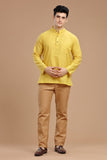 SLUB COTTON SHORT KURTA FULL SLEEVES