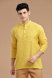 Men's cotton short kurta with full sleeves, casual wear, Indian fashion