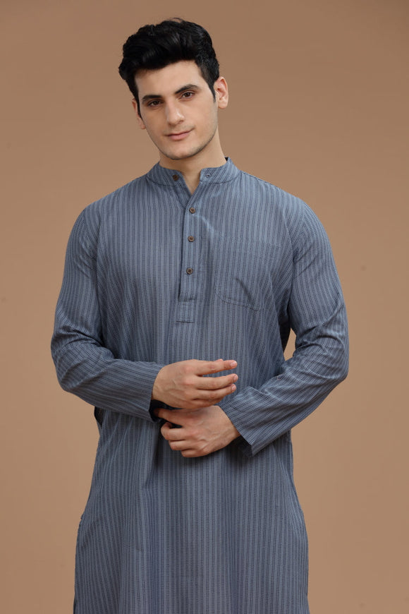 dobby cotton long kurta for men, traditional wear, breathable fabric