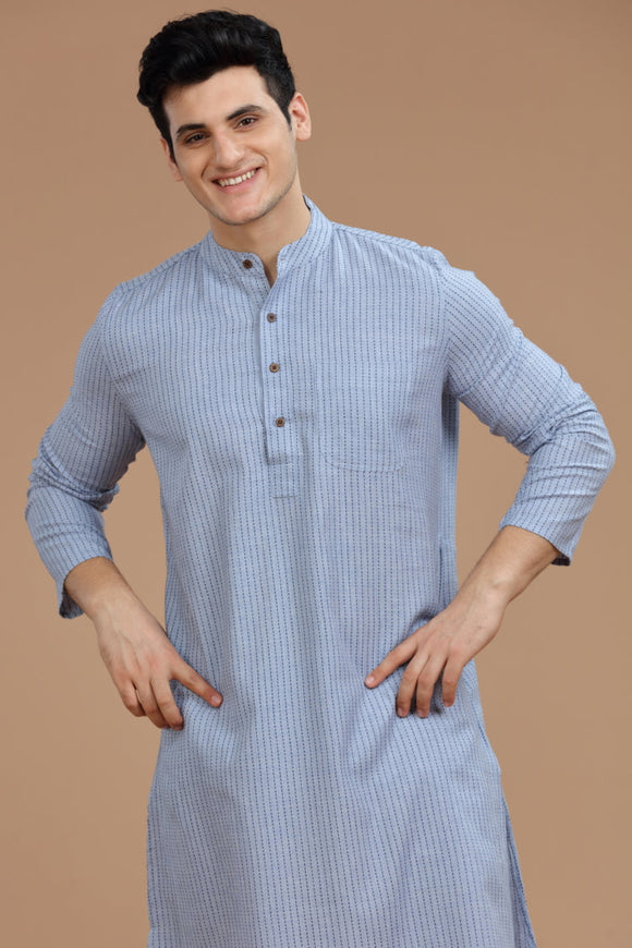 dobby cotton long kurta for men, traditional wear, breathable fabric