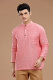 Men's cotton short kurta with full sleeves, casual wear, Indian fashion