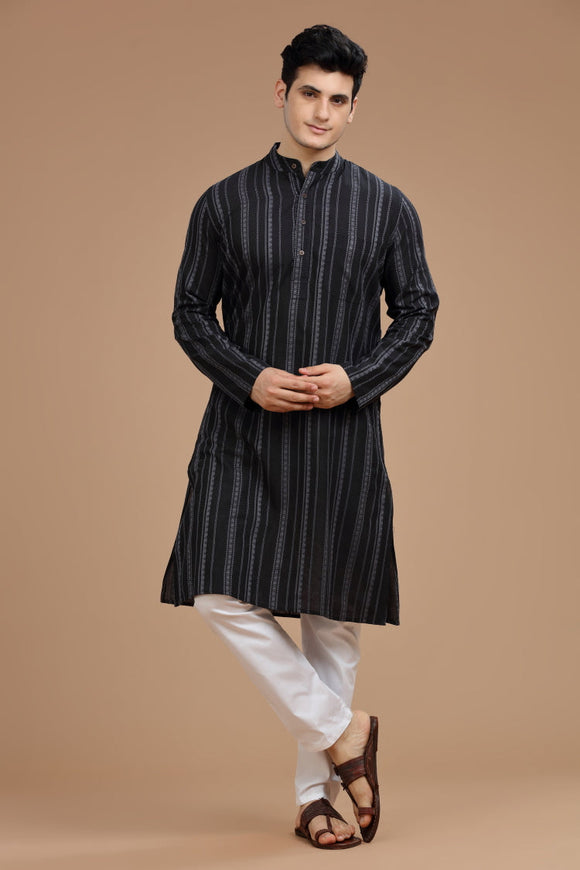 dobby cotton long kurta for men, traditional wear, breathable fabric