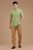 SLUB COTTON SHORT KURTA HALF SLEEVES