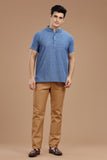 SLUB COTTON SHORT KURTA HALF SLEEVES