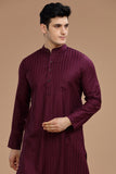 WINE LUSTRE COTTON LONG KURTA