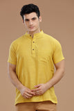 SLUB COTTON SHORT KURTA HALF SLEEVES