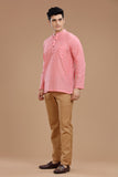 SLUB COTTON SHORT KURTA FULL SLEEVES