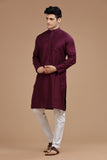 WINE LUSTRE COTTON LONG KURTA