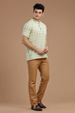 DOBBY COTTON SHORT KURTA HALF SLEEVES