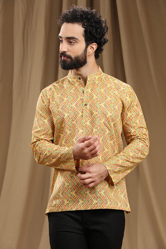 Discover the finest collection of men's cotton short kurtas with Full sleeves, combining trendy designs and unmatched comfort. Explore a wide range of traditional and contemporary patterns that showcase the beauty of Indian craftsmanship. Elevate your style with these exquisite kurtas, perfect for any occasion. PRINTED COTTON SHORT KURTAS,kurtas for men,mens kurtas,men kurtas,men short kurtas,short kurtas for men,mens short kurtas,buy kurtas online,buy online kurtas,mens Full sleeves short kurtas,