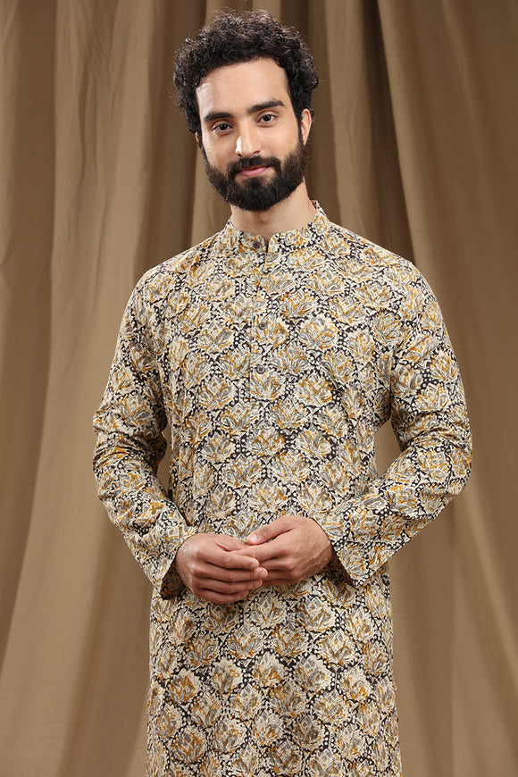 HAND BLOCK KALAMKARI COTTON LONG KURTA