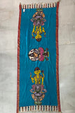 Srikalahasti Pen Work Kalamkari Chanderi Silk Handpainted Zari Border Dupatta with Tassels
