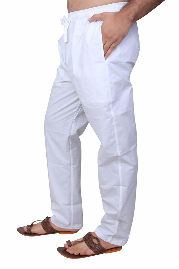 Beige Straight Cotton Khadi Pants with Pockets  TJORI