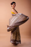 HAND BLOCK SAREE WITH RUNNING BLOUSE ( Image Blouse not included)